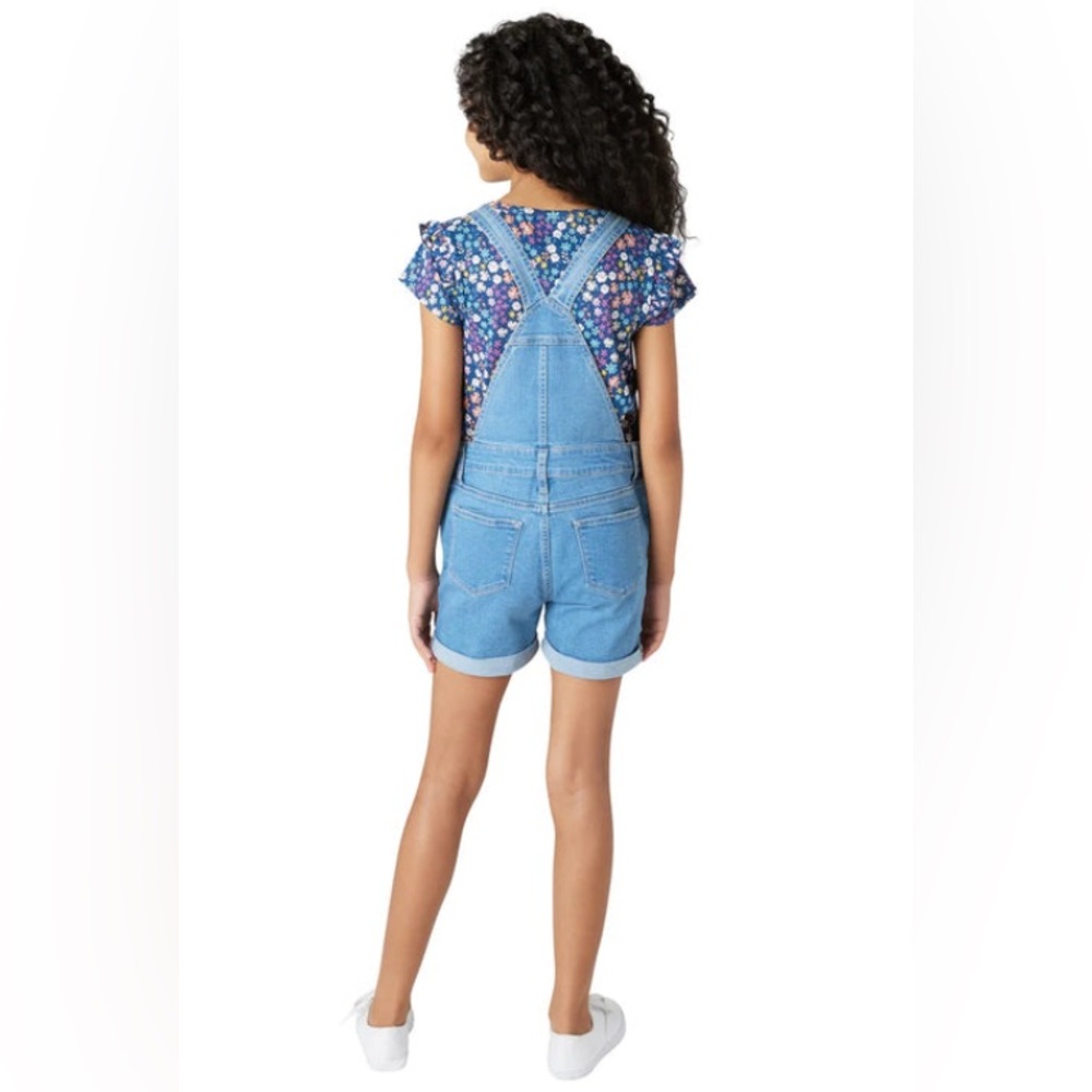 Girls set denim shorts and shirt overalls - Picture 2 of 9